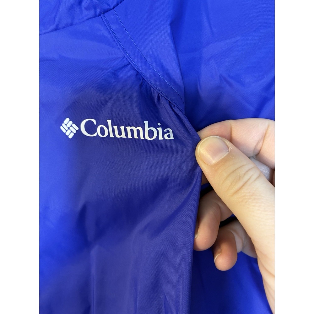 Columbia Jacket Girls Large 14/16 Purple Hooded Rain Windbreaker Full Zip - Picture 2 of 7